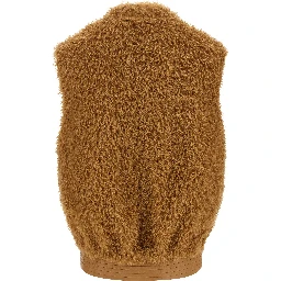 Brown Polyester Sleeveless Jacket