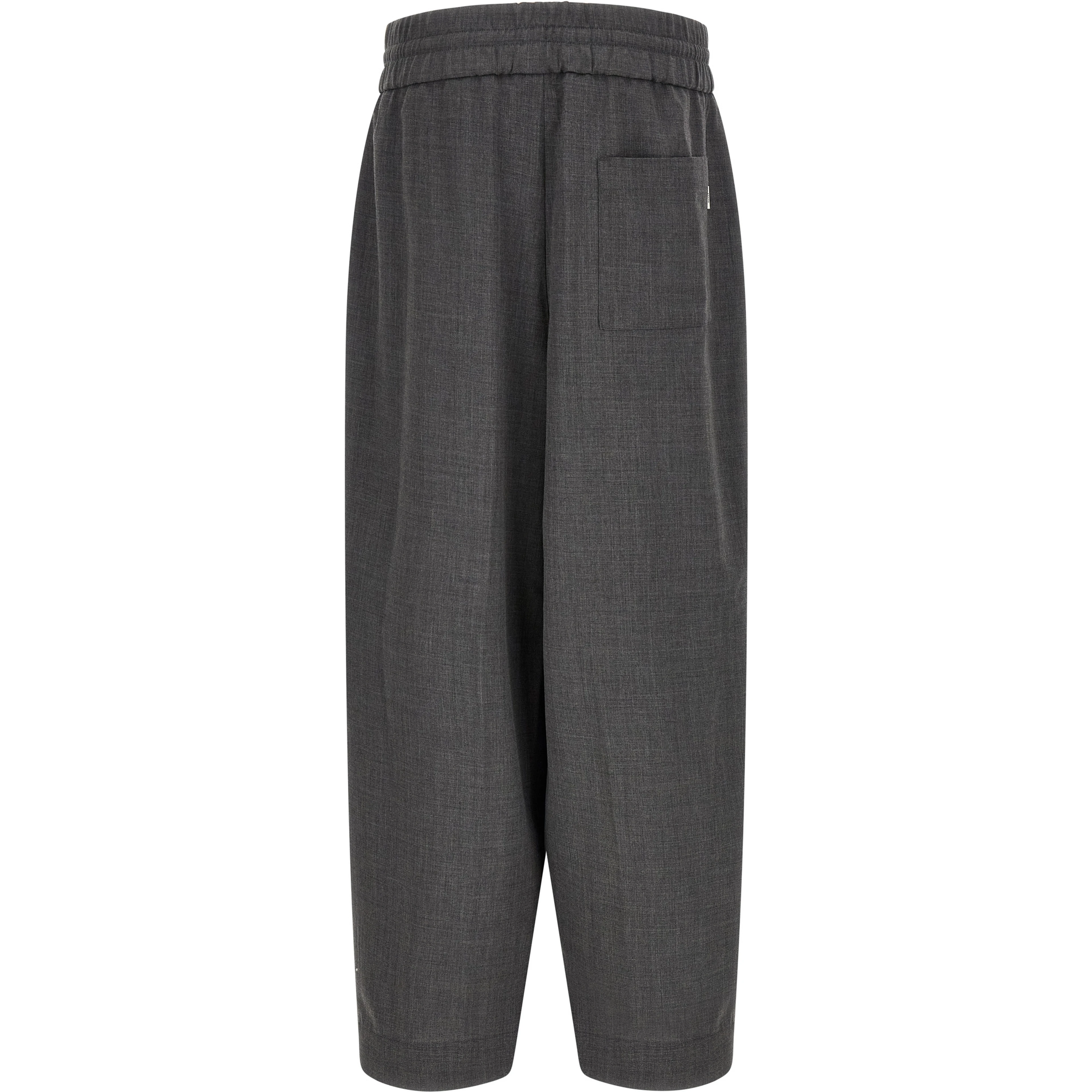 Gray Virgin Wool Casual Pants
