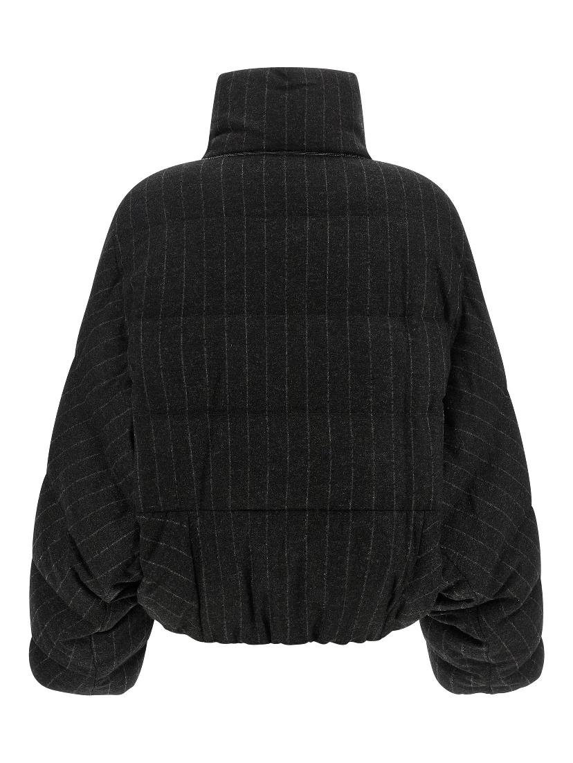 Gray Virgin Wool Full-Length Jacket
