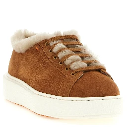 Brown Goatskin Low Top Sneakers