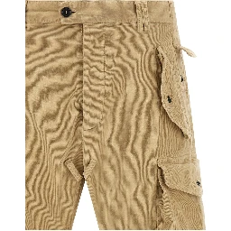 Beige Cotton Cargo Pants