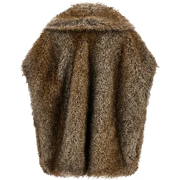 Brown Polyester Sleeveless Jacket