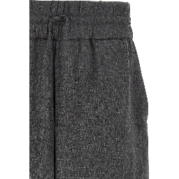 Gray Virgin Wool Casual Pants