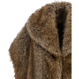 Brown Polyester Sleeveless Jacket