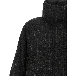 Gray Virgin Wool Full-Length Jacket