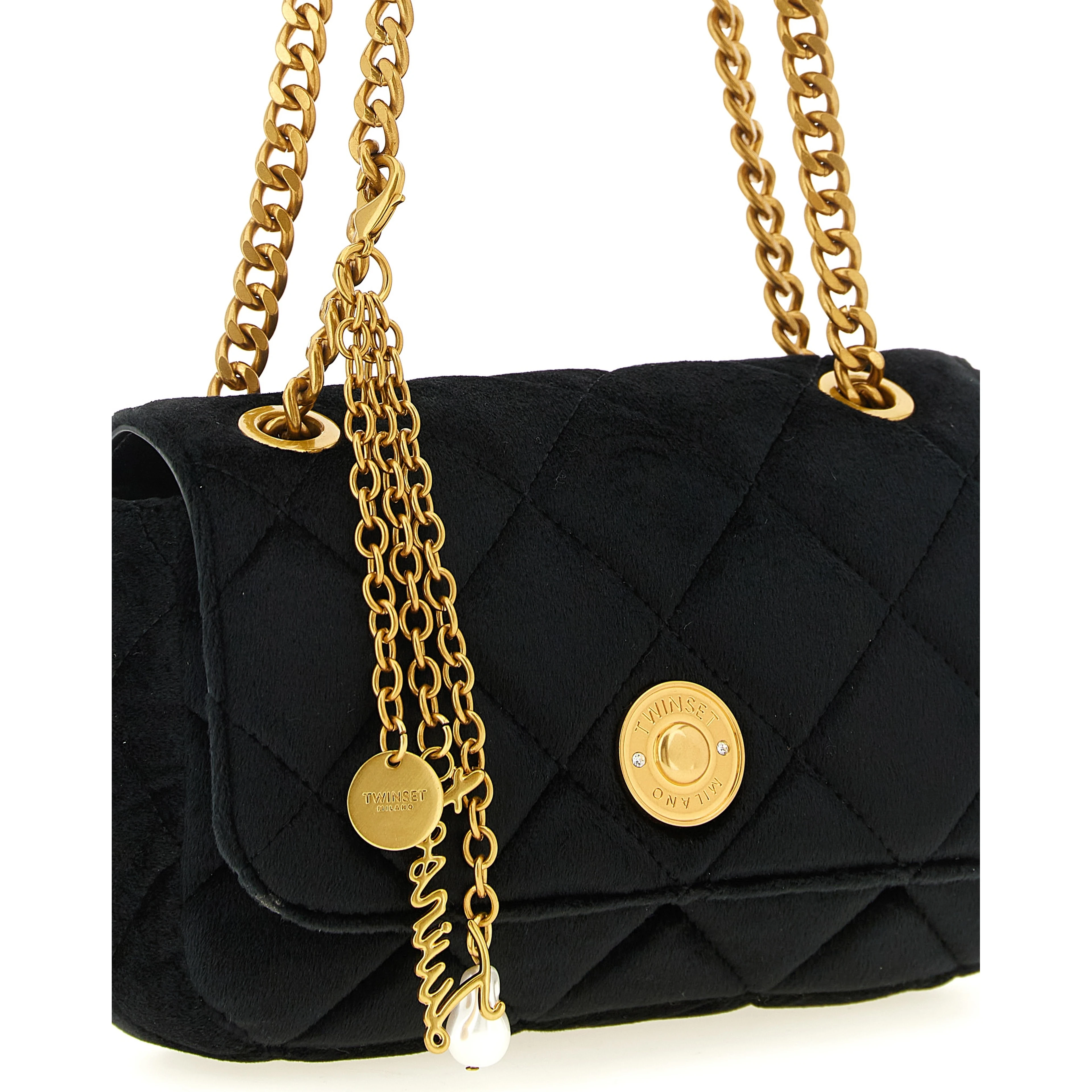 Black Polyester Crossbody Bag