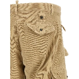 Beige Cotton Cargo Pants