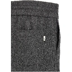 Gray Virgin Wool Casual Pants