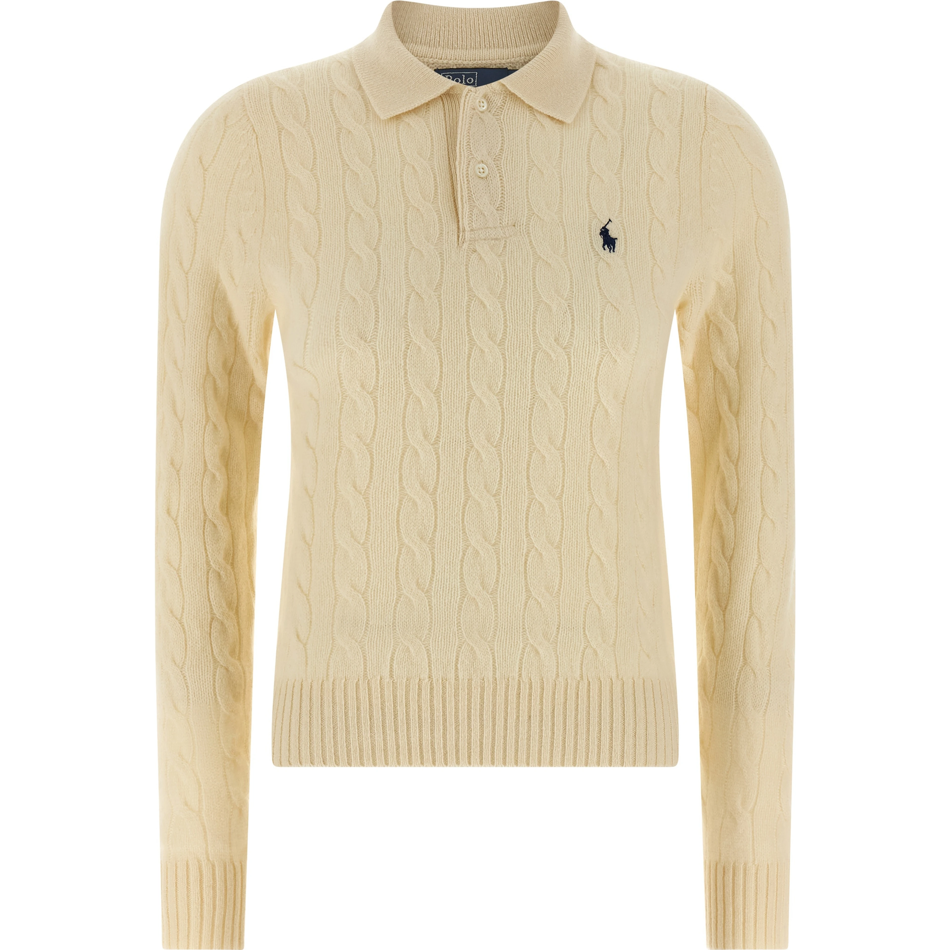 White Wool Polo Shirt
