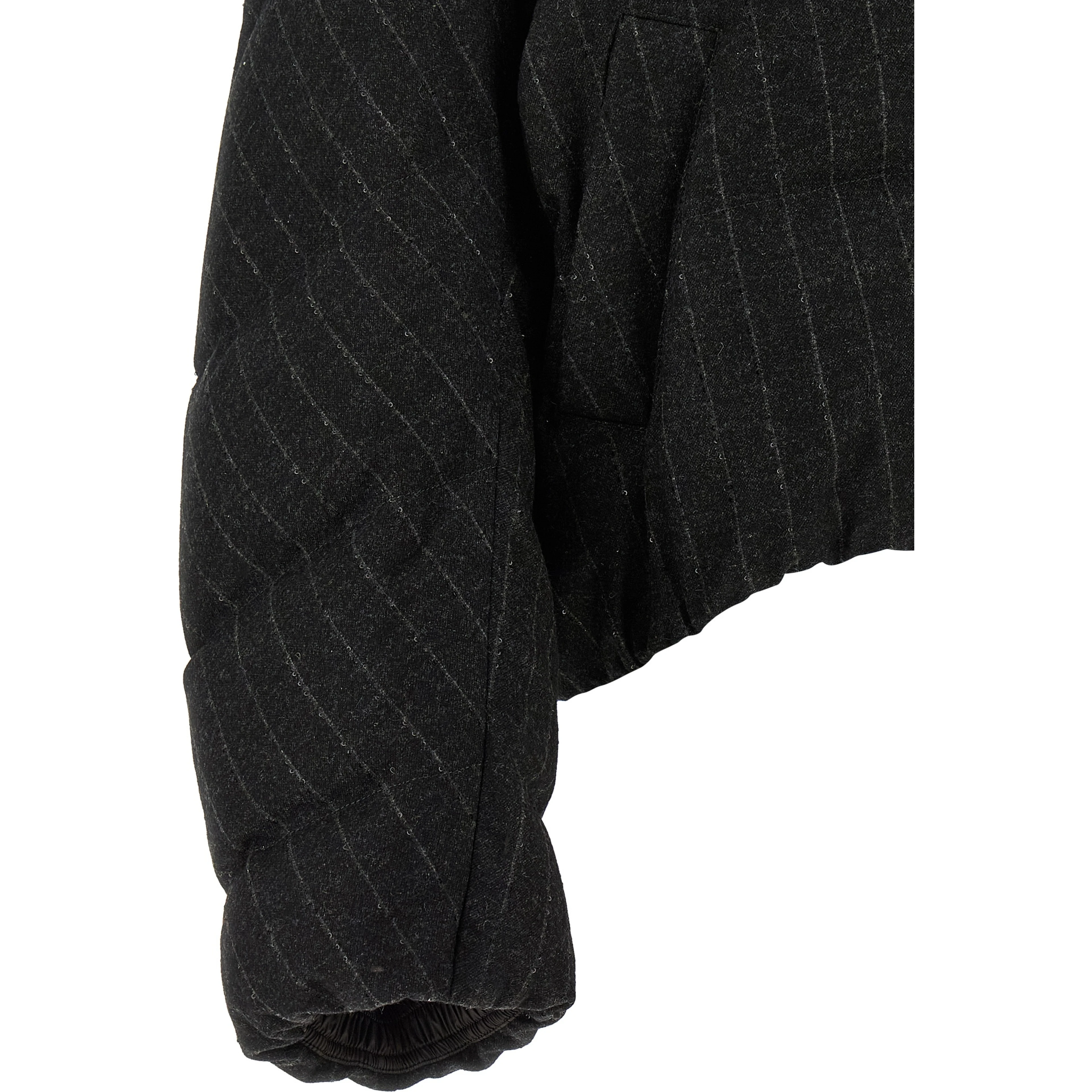 Gray Virgin Wool Full-Length Jacket