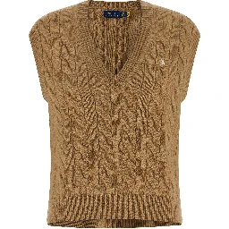 Beige Wool Sleeveless Jacket