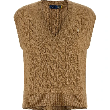 Beige Wool Sleeveless Jacket