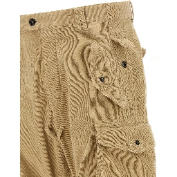 Beige Cotton Cargo Pants