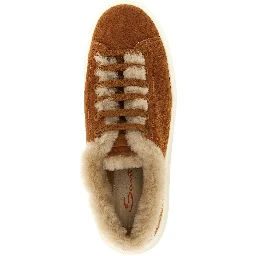 Brown Goatskin Low Top Sneakers