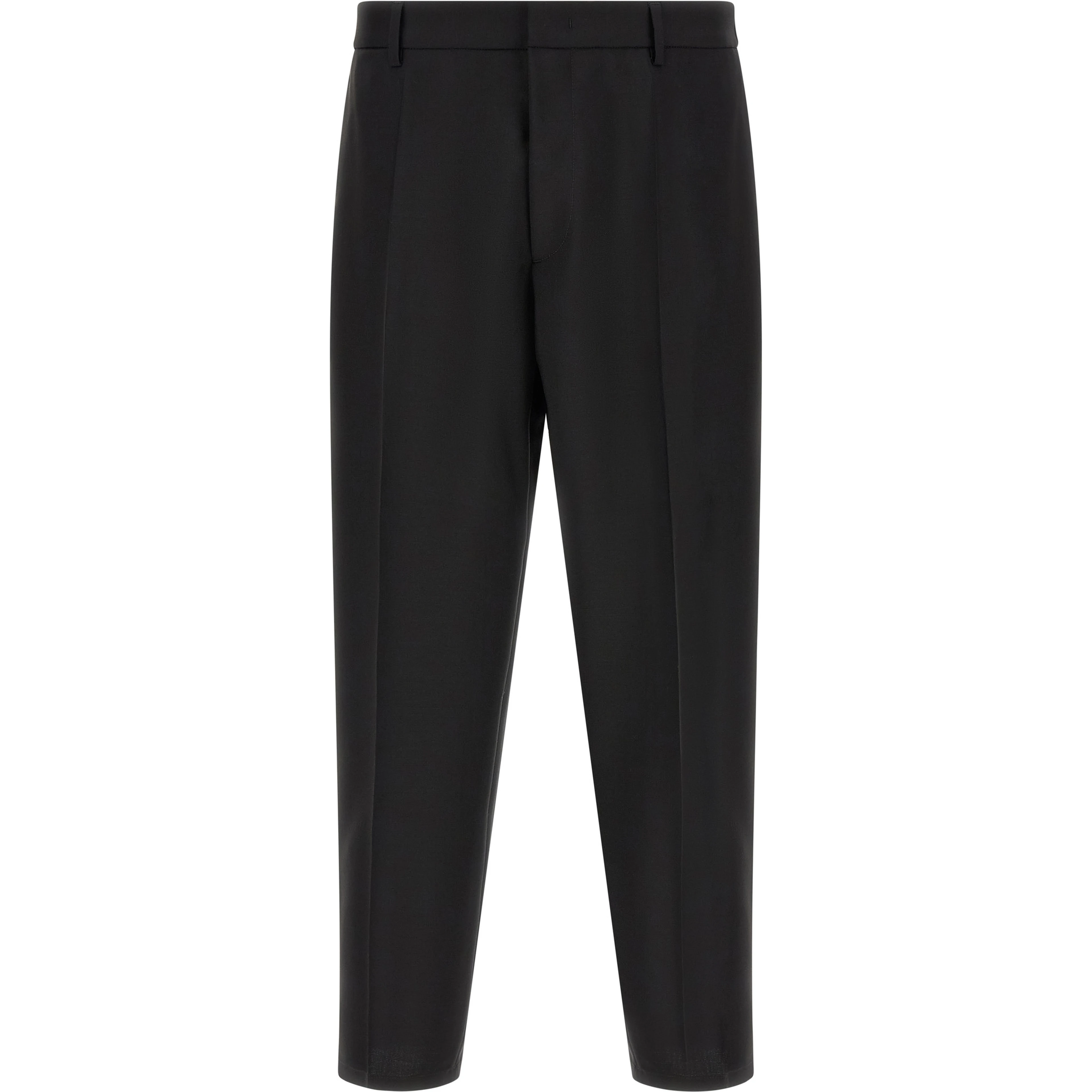 Black Virgin Wool Cropped Pants