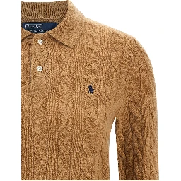Beige Wool Polo Shirt