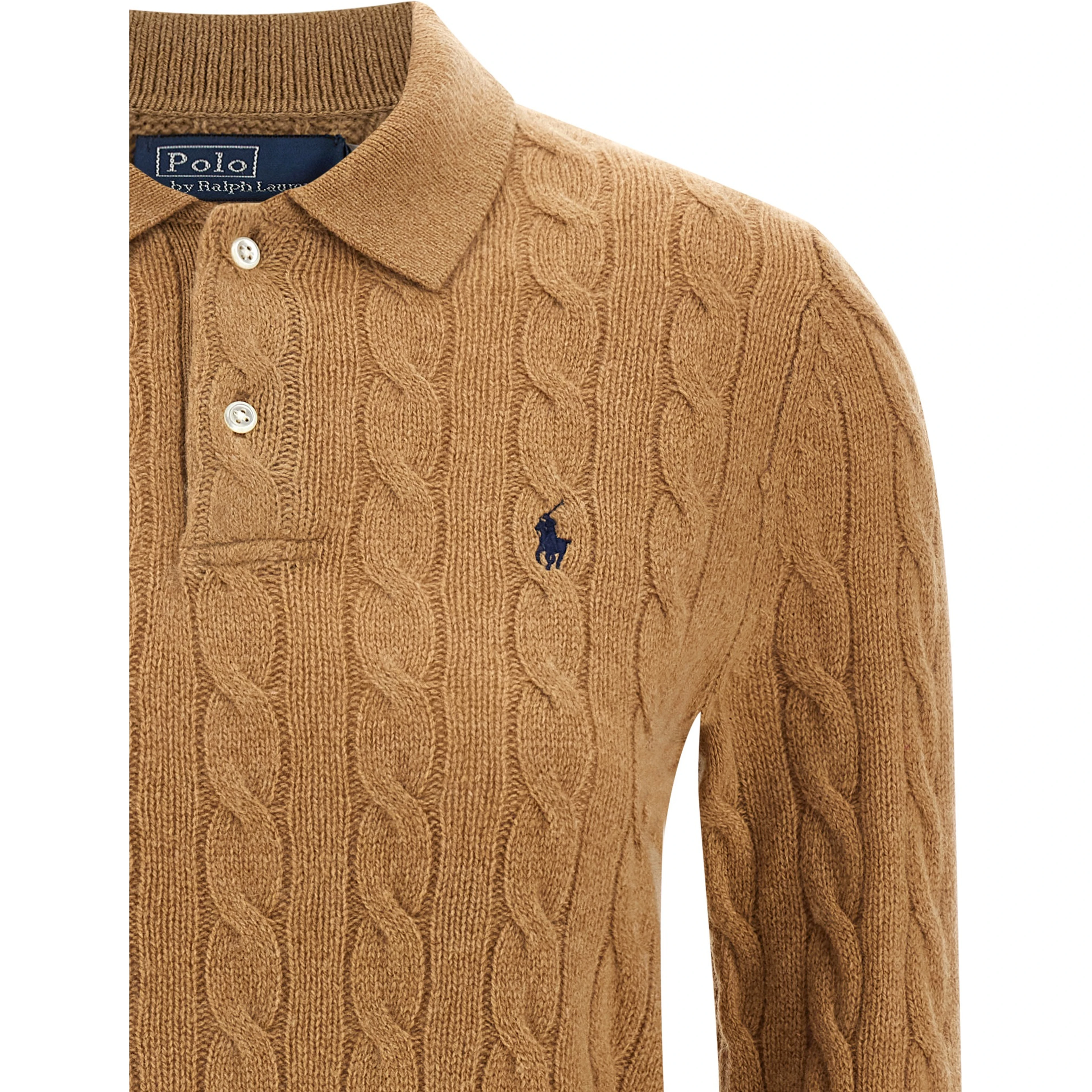 Beige Wool Polo Shirt