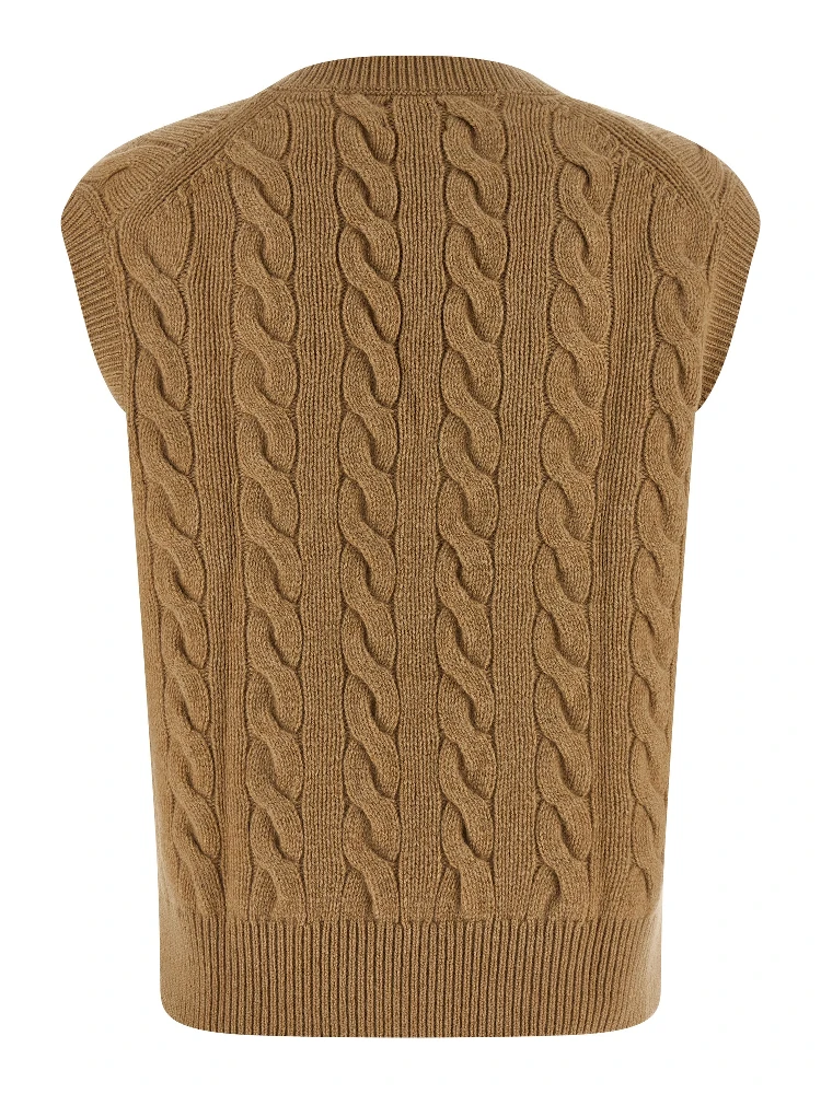 Beige Wool Sleeveless Jacket alternative