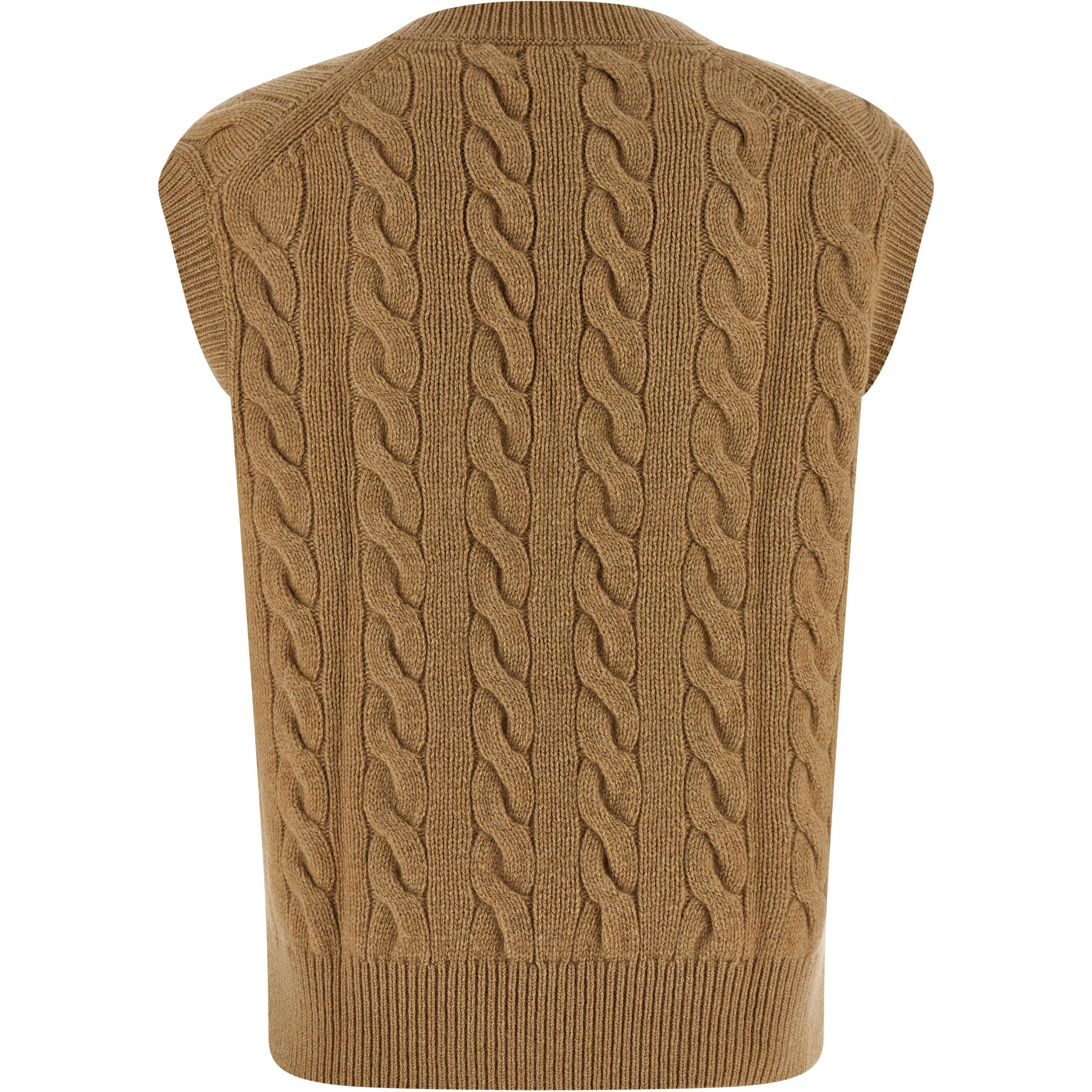 Beige Wool Sleeveless Jacket