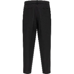 Black Virgin Wool Cropped Pants