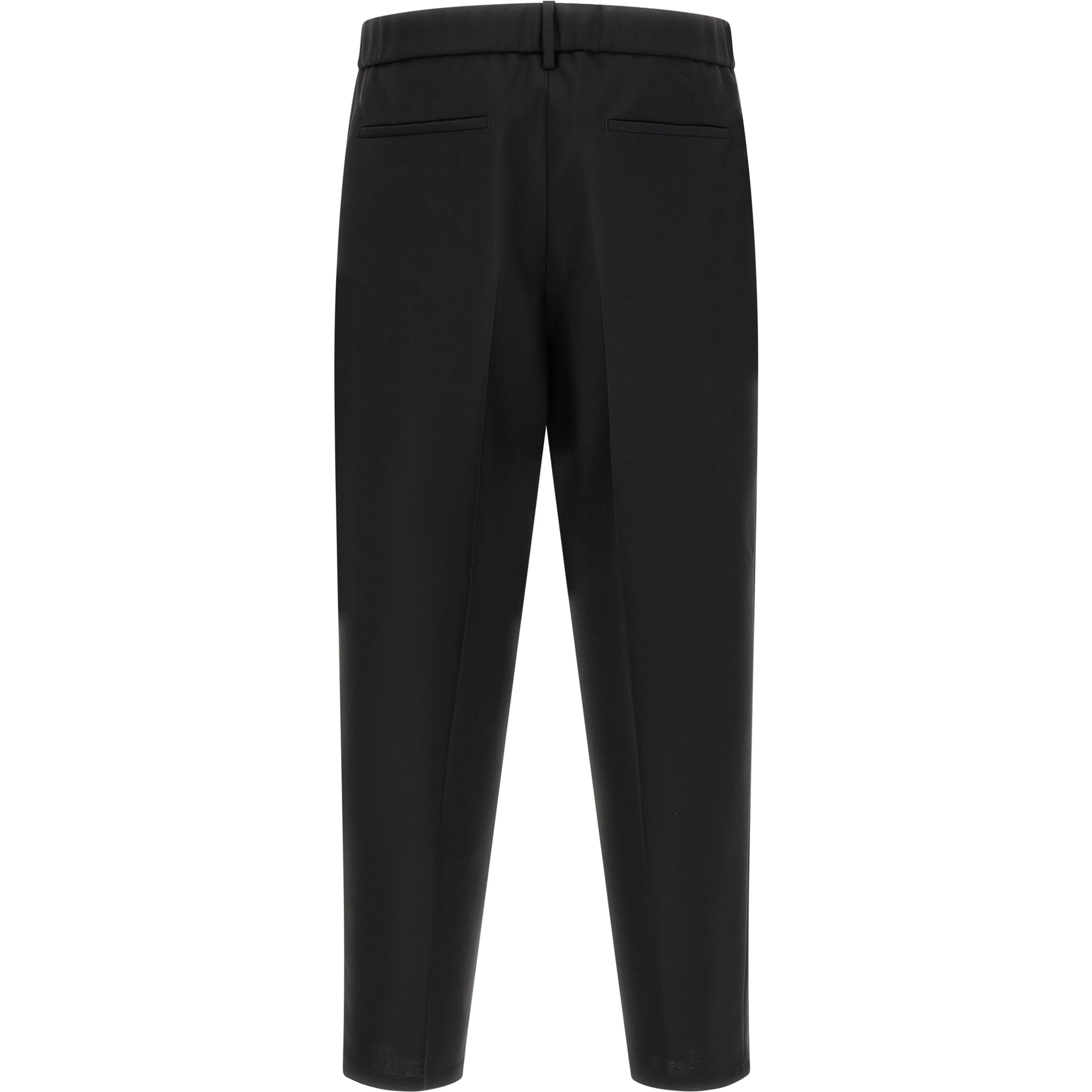 Black Virgin Wool Cropped Pants