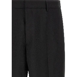 Black Virgin Wool Cropped Pants