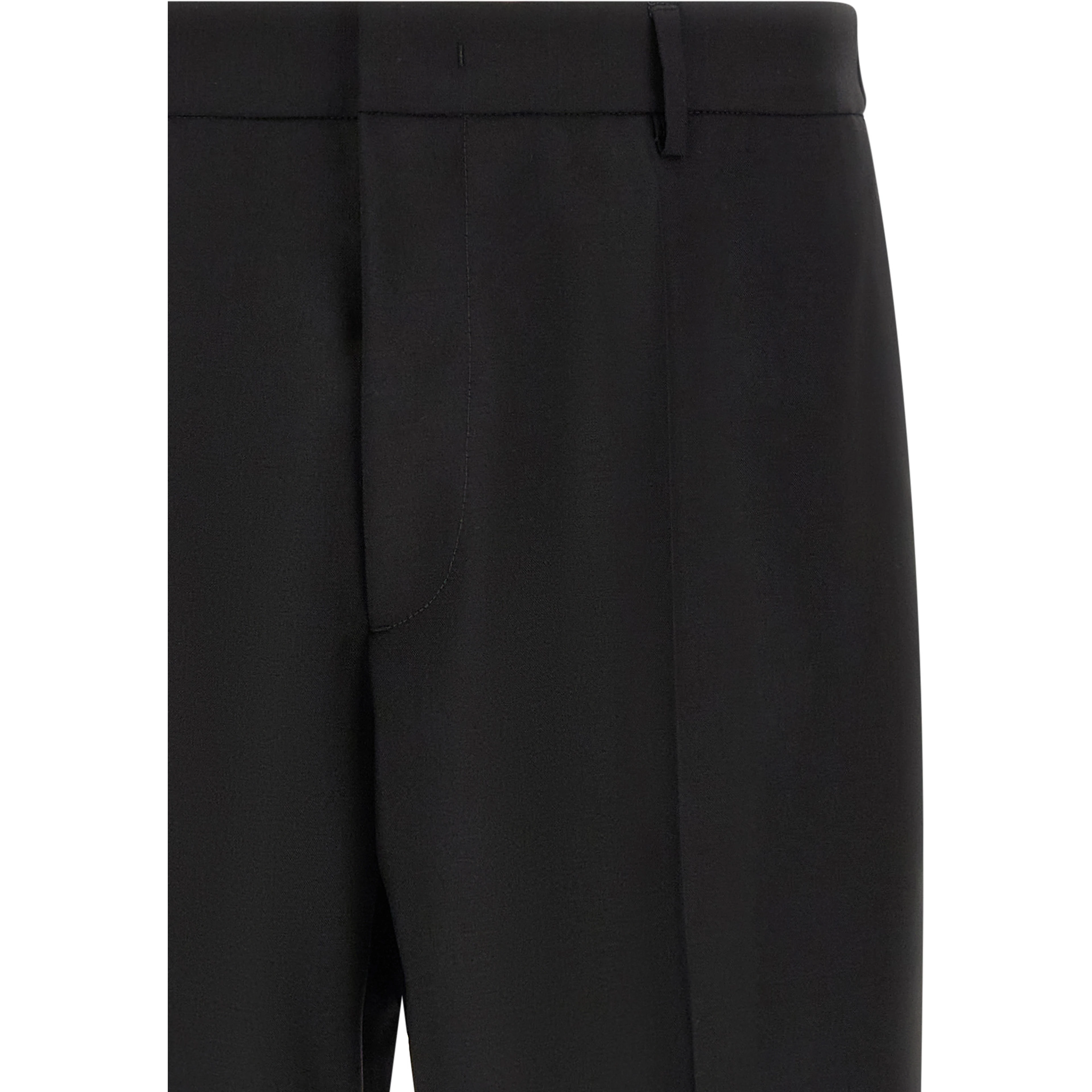 Black Virgin Wool Cropped Pants