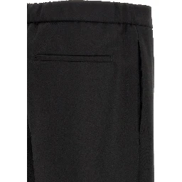 Black Virgin Wool Cropped Pants