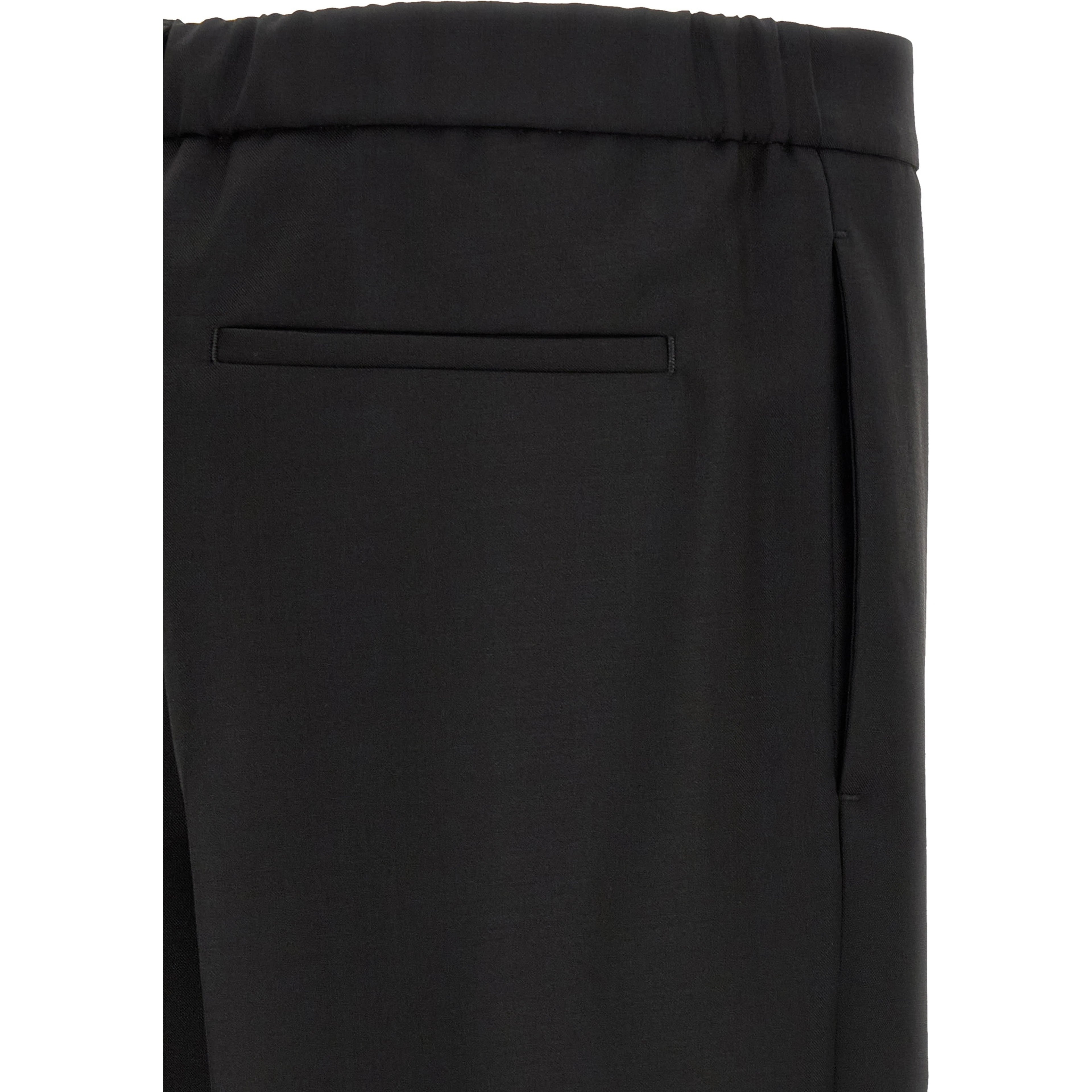 Black Virgin Wool Cropped Pants