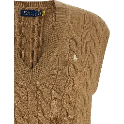 Beige Wool Sleeveless Jacket