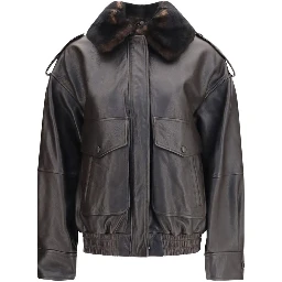 Brown Calf Leather Bos Taurus Bomber