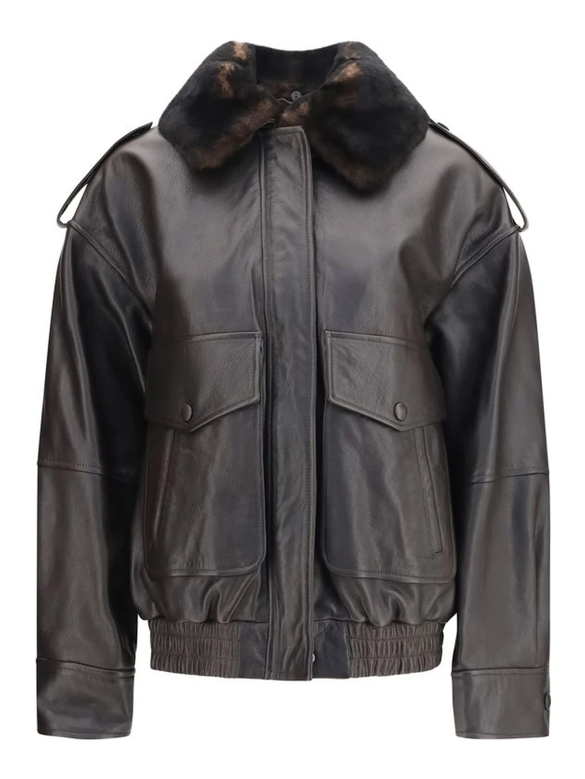 Brown Calf Leather Bos Taurus Bomber