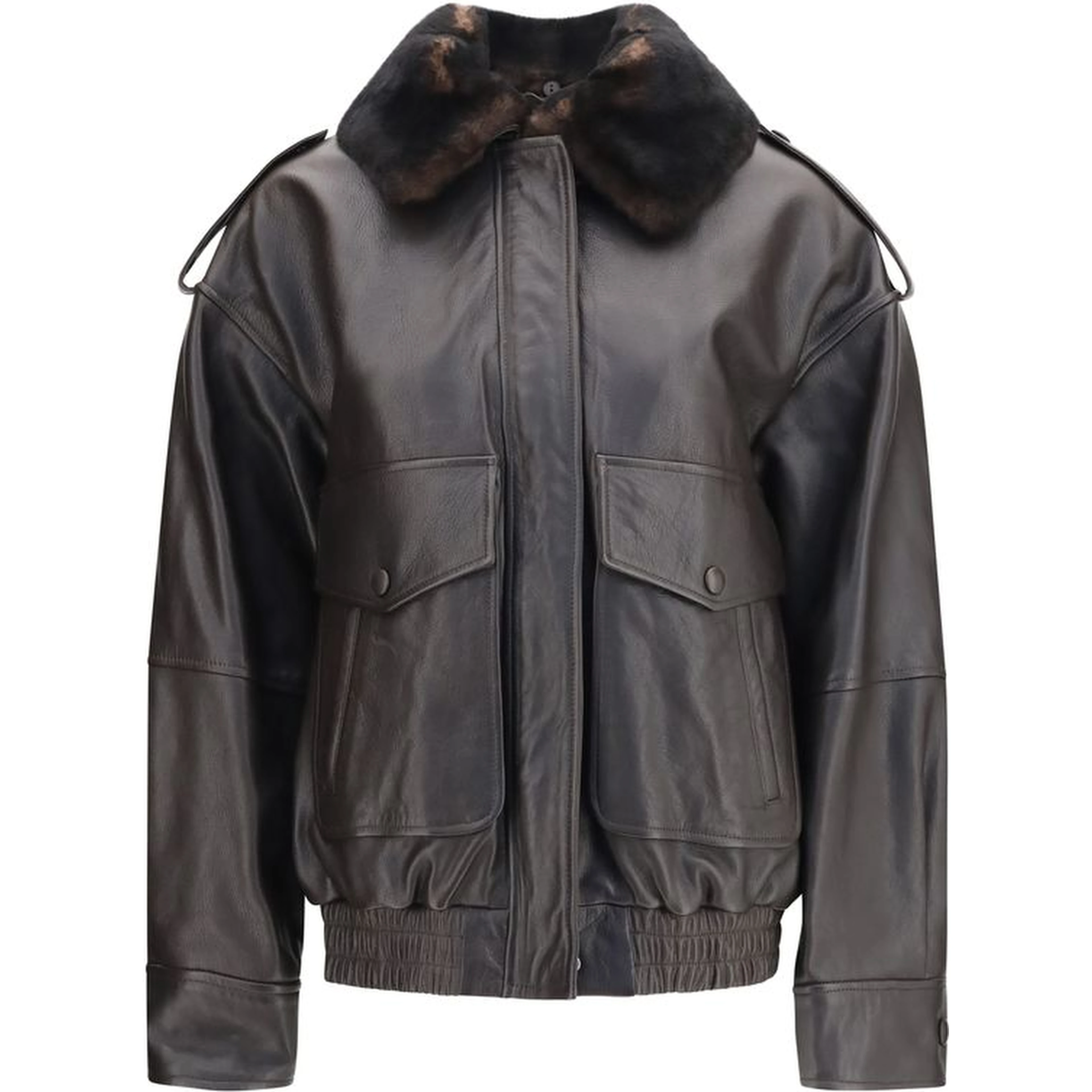 Brown Calf Leather Bos Taurus Bomber