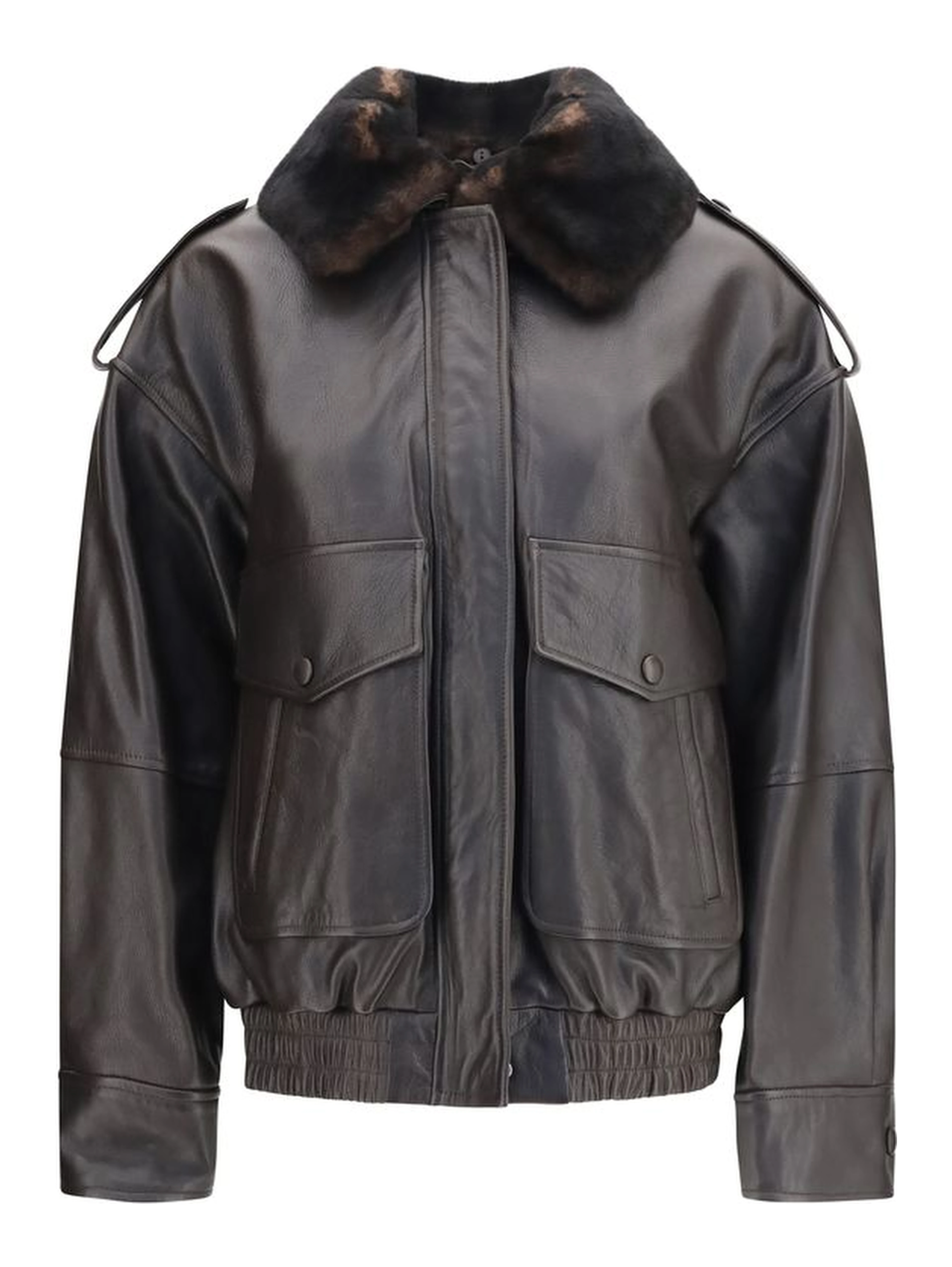 Brown Calf Leather Bos Taurus Bomber