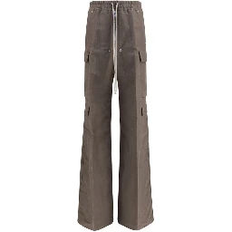 Gray Ramie Cargo Pants
