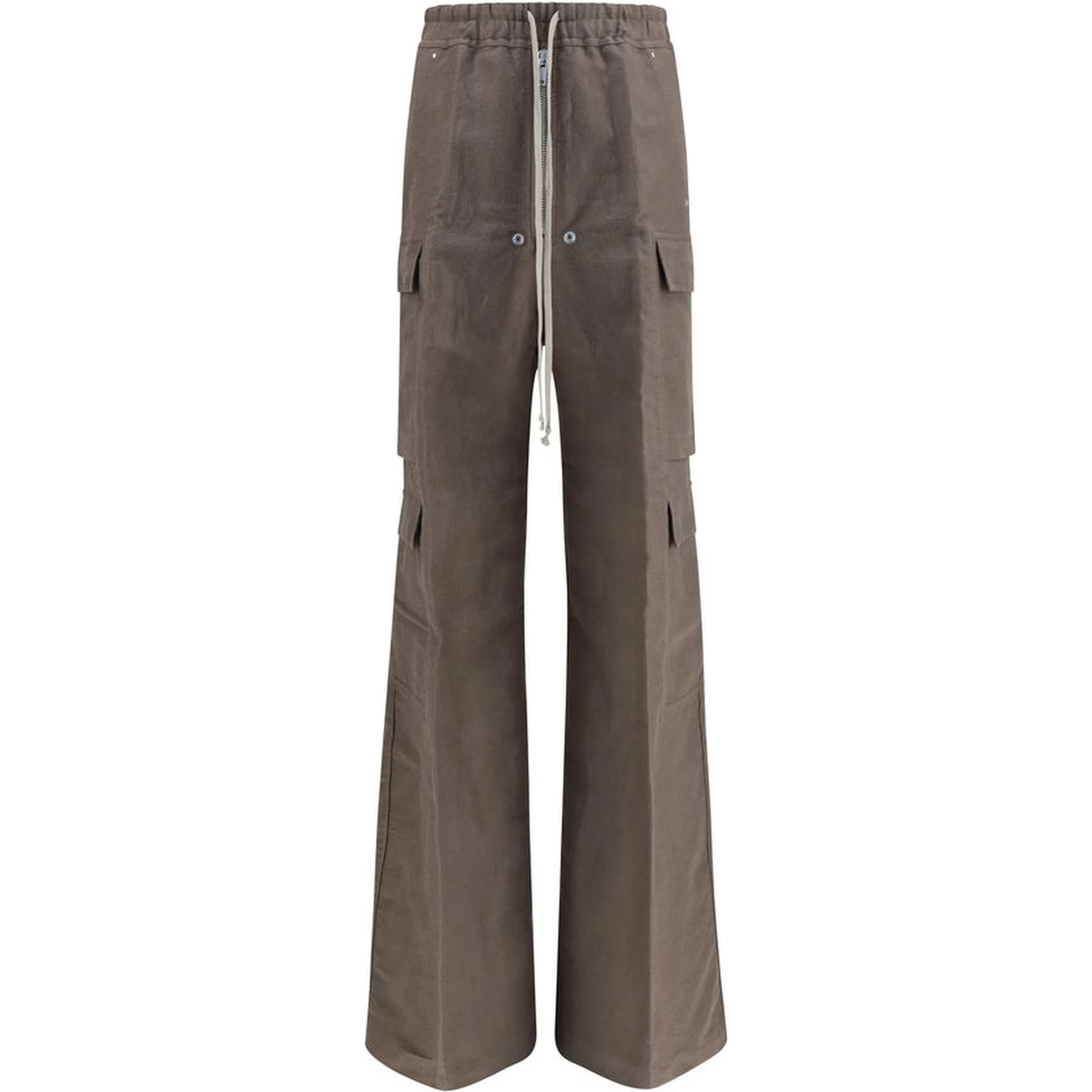 Gray Ramie Cargo Pants