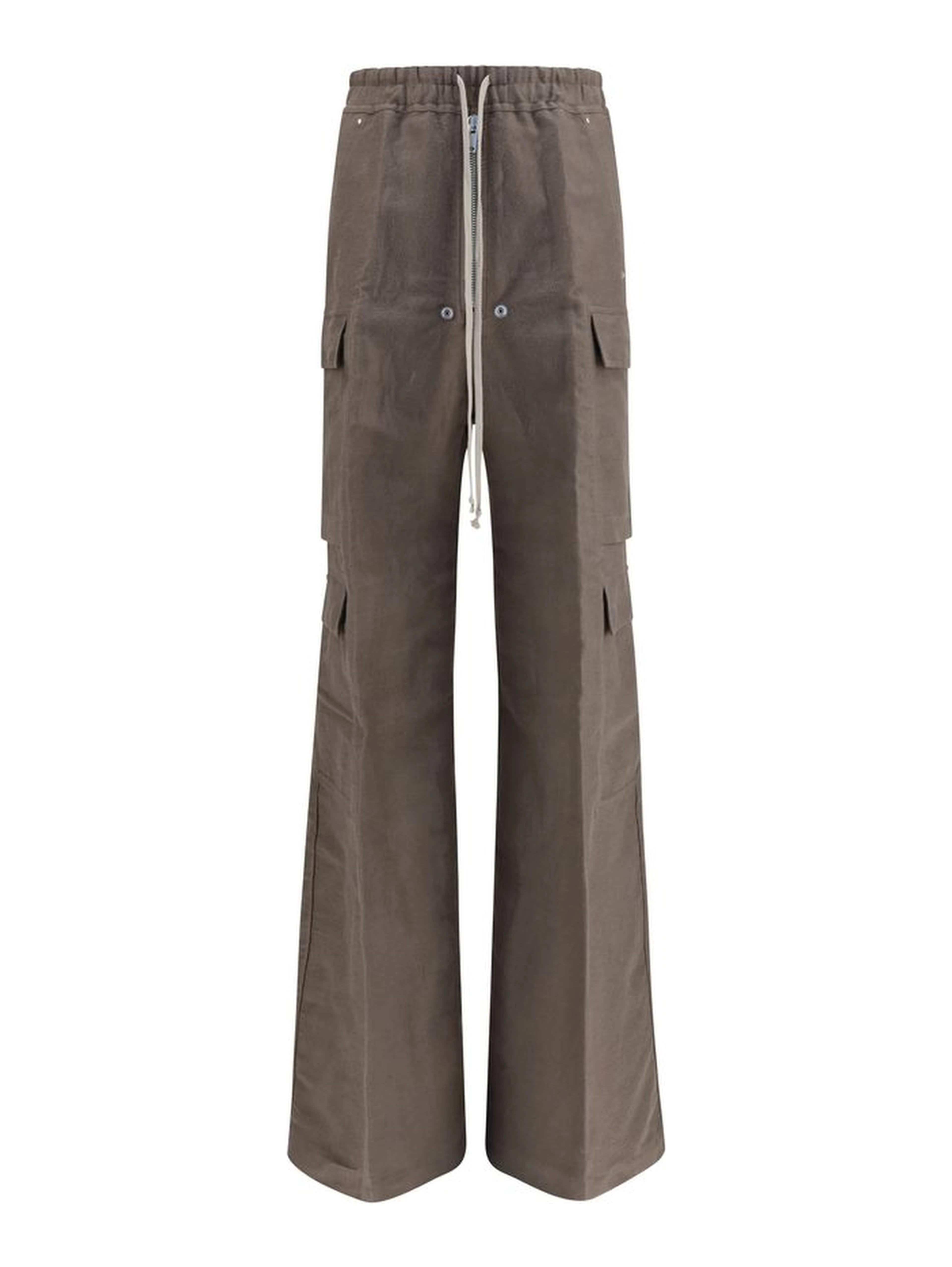 Gray Ramie Cargo Pants