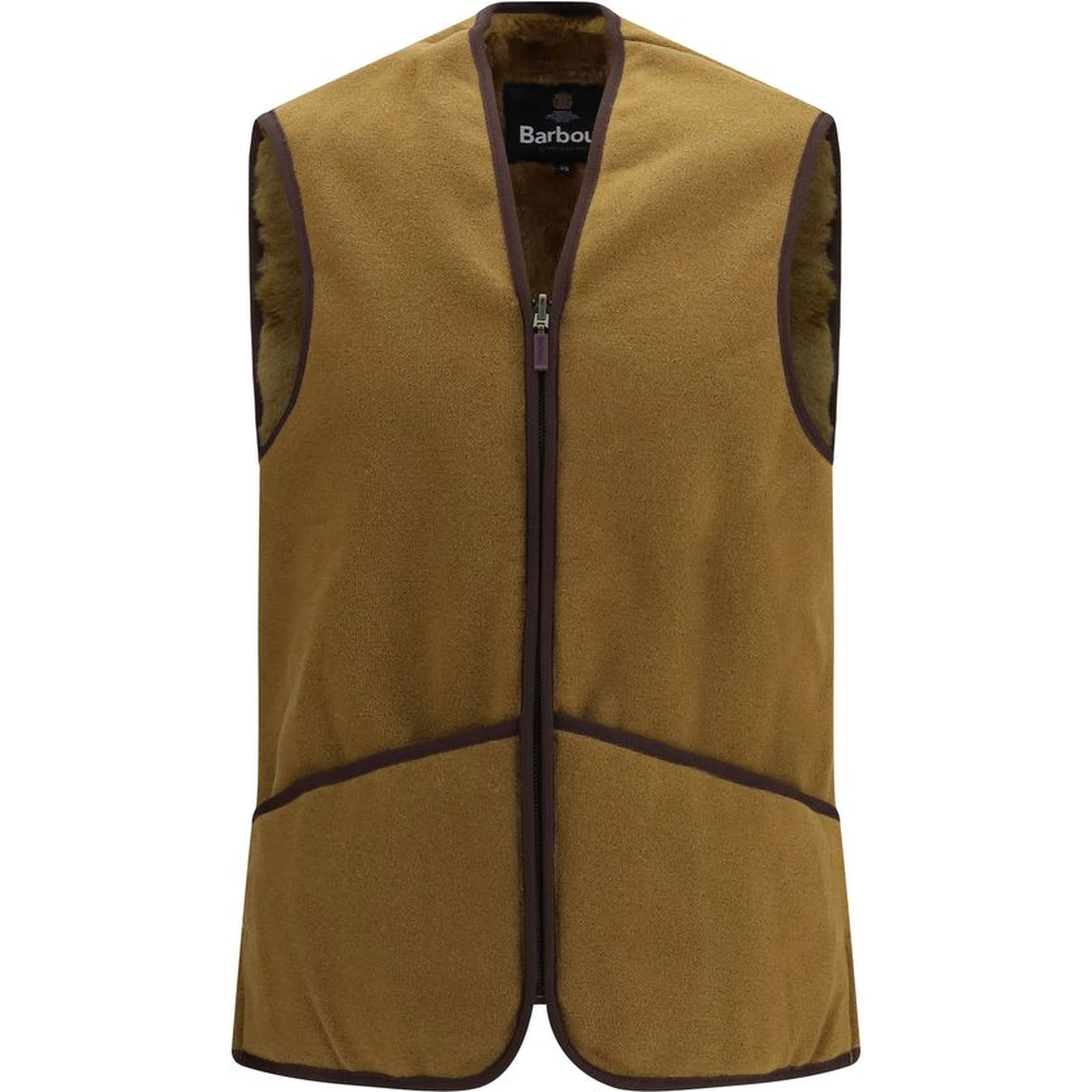 Brown Marabou Sleeveless Jacket