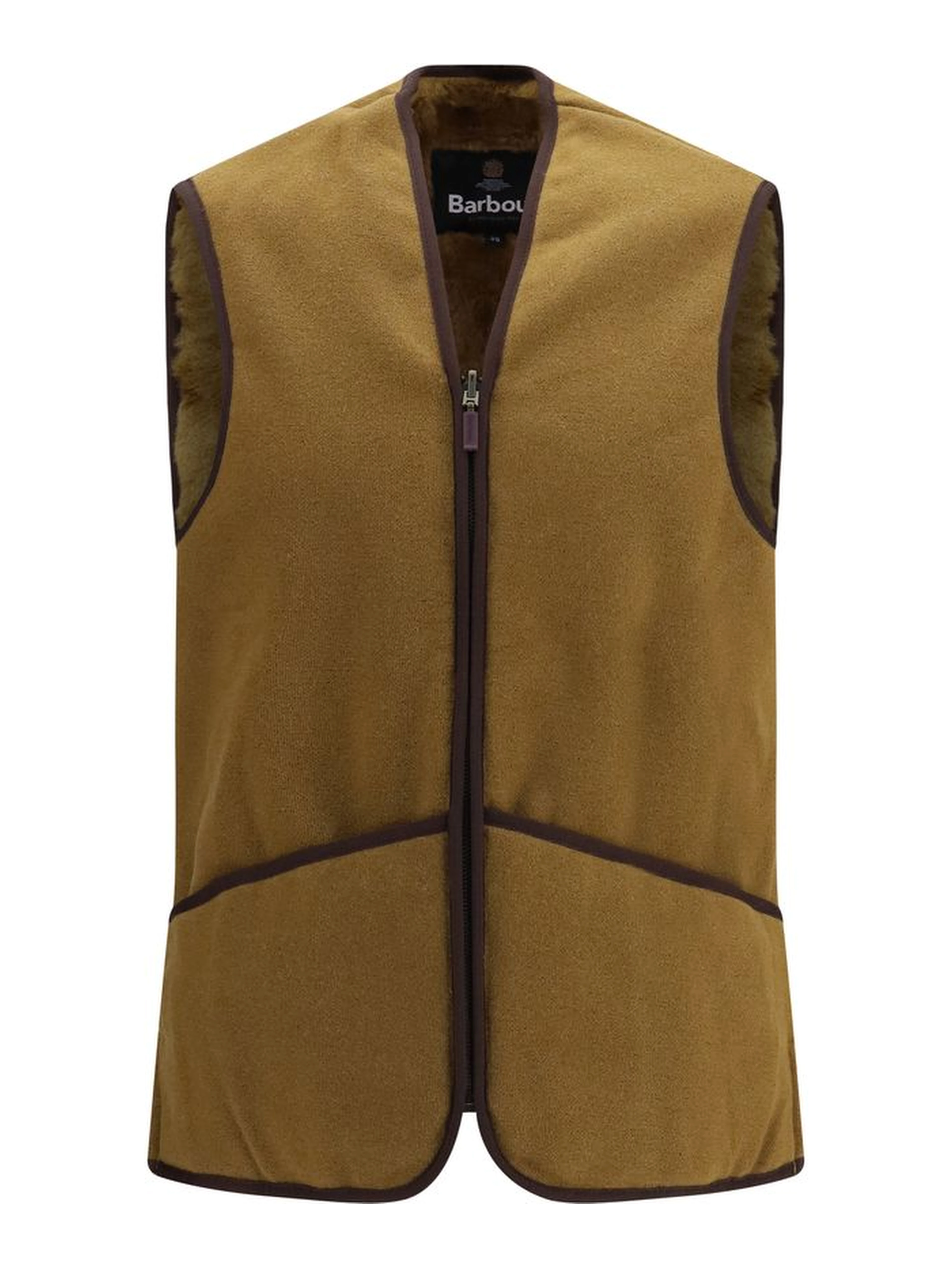 Brown Marabou Sleeveless Jacket