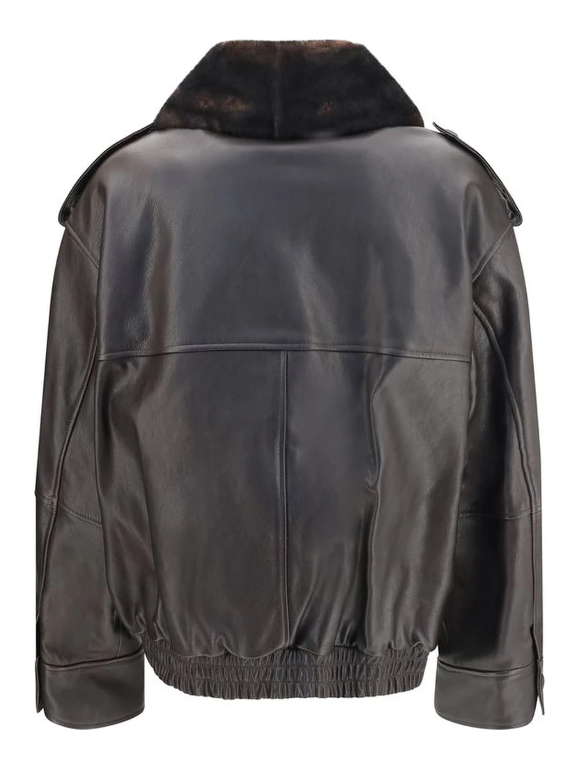 Brown Calf Leather Bos Taurus Bomber
