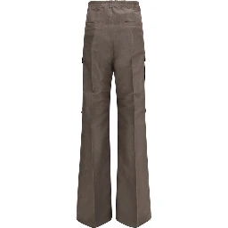 Gray Ramie Cargo Pants