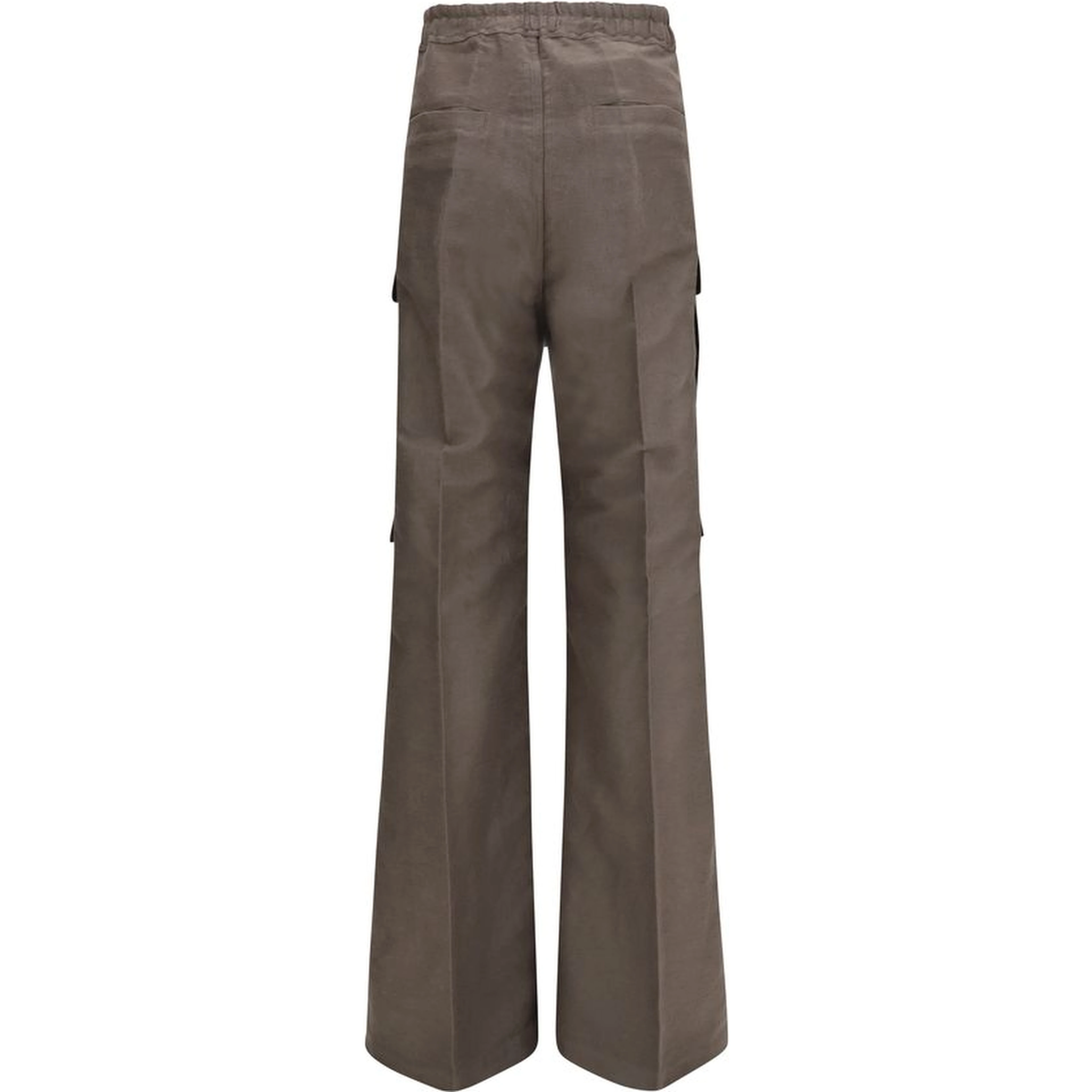 Gray Ramie Cargo Pants