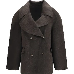Brown Wool Oves Aries Full-Length Jacket