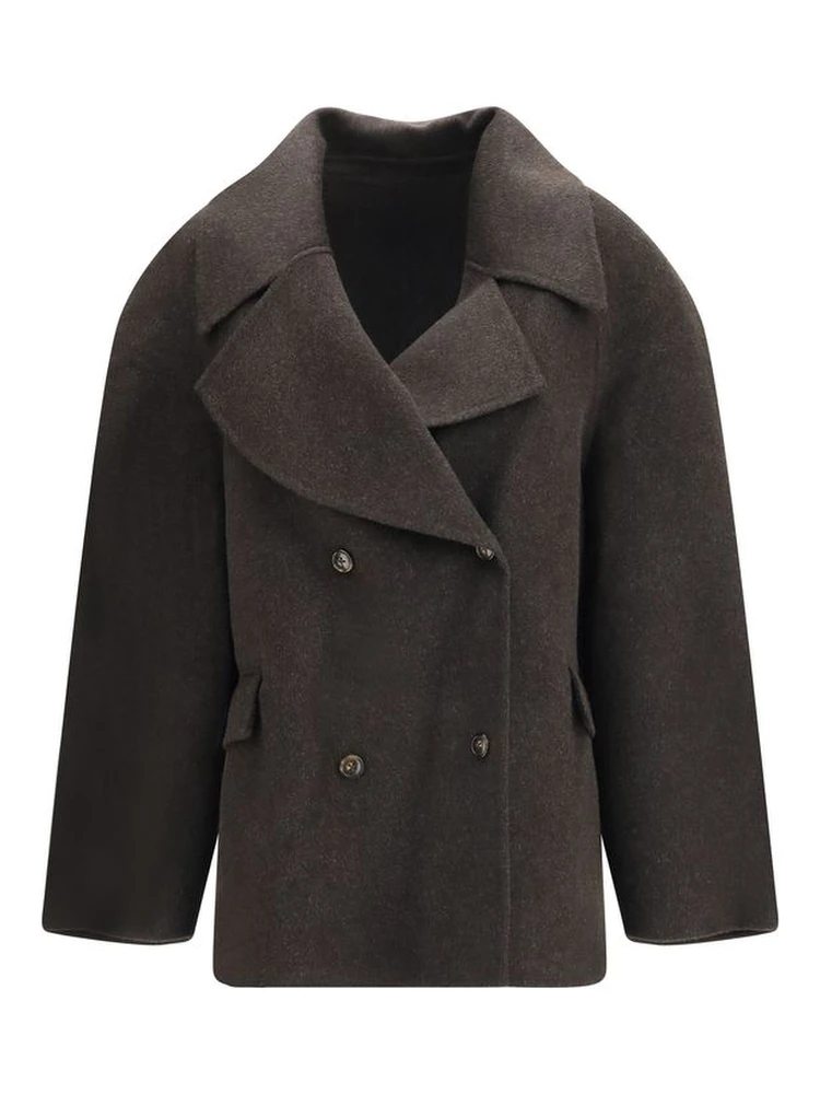 Brown Wool Oves Aries Full-Length Jacket