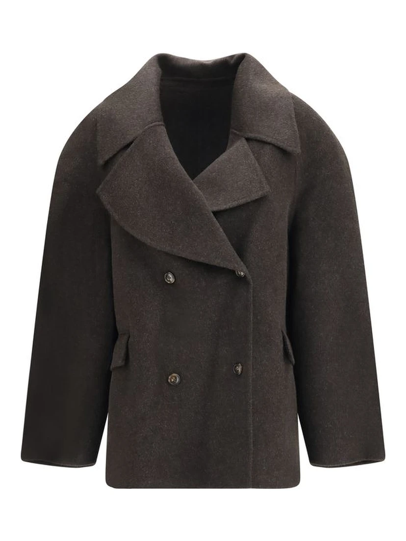 Brown Wool Oves Aries Full-Length Jacket