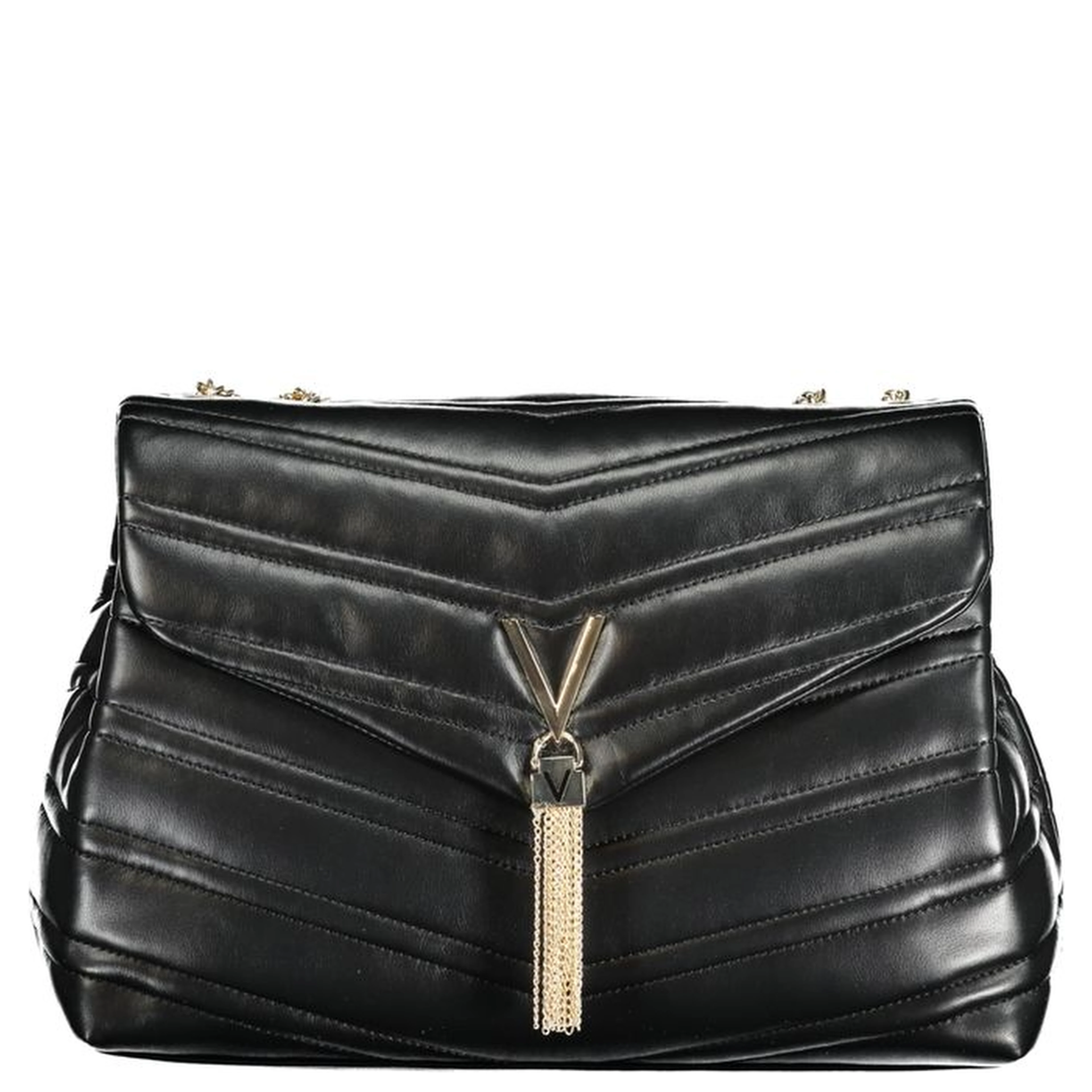 Nero Polyurethane Women's Bag with Chain Shoulder Strap