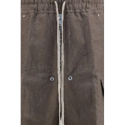 Gray Ramie Cargo Pants
