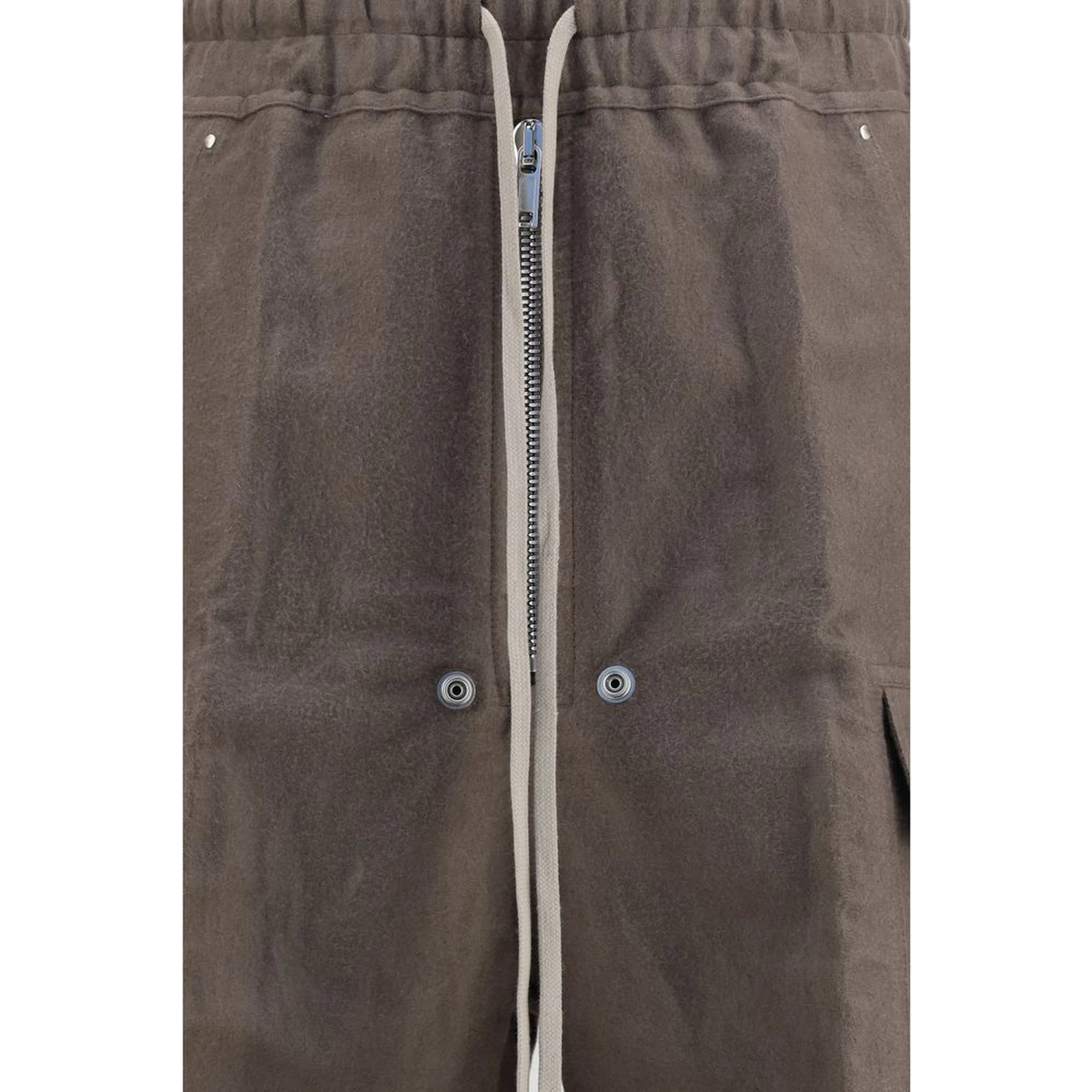 Gray Ramie Cargo Pants