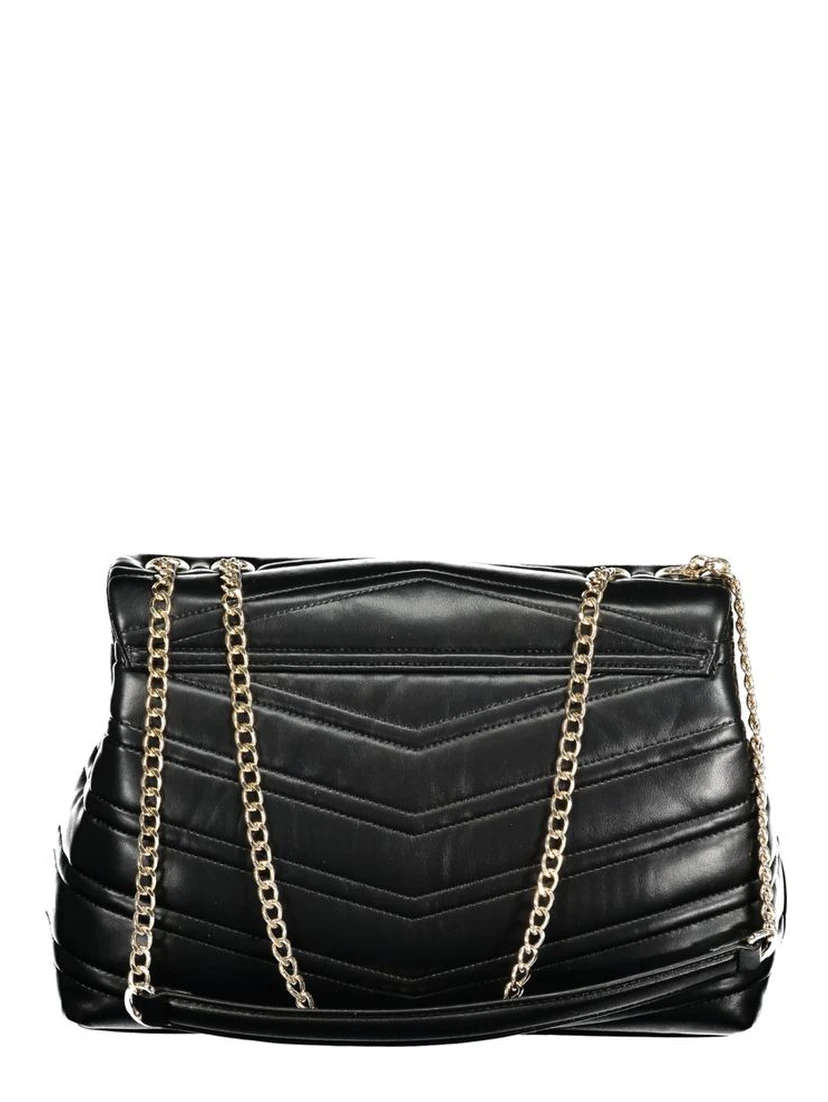 Nero Polyurethane Women's Bag with Chain Shoulder Strap