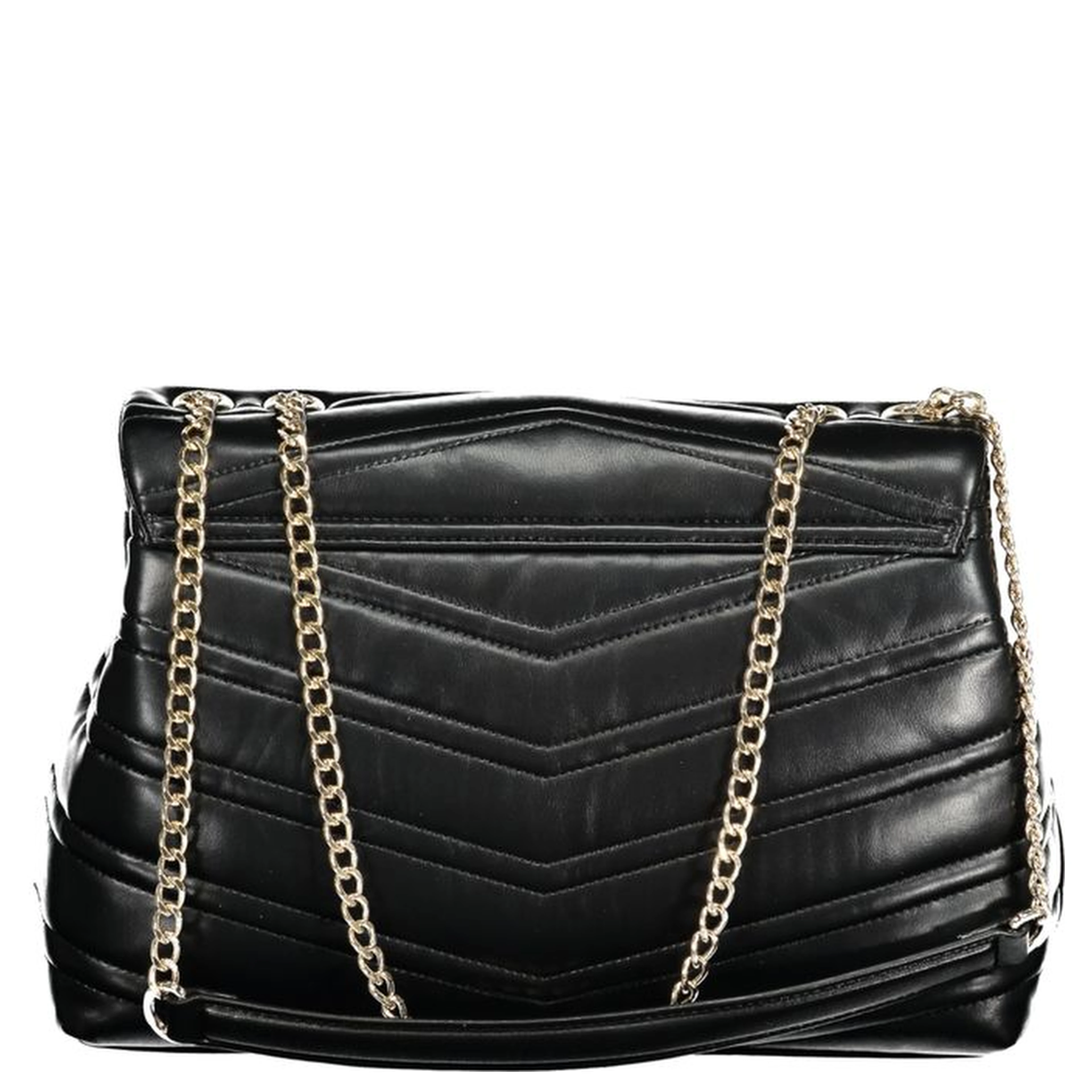 Nero Polyurethane Women's Bag with Chain Shoulder Strap